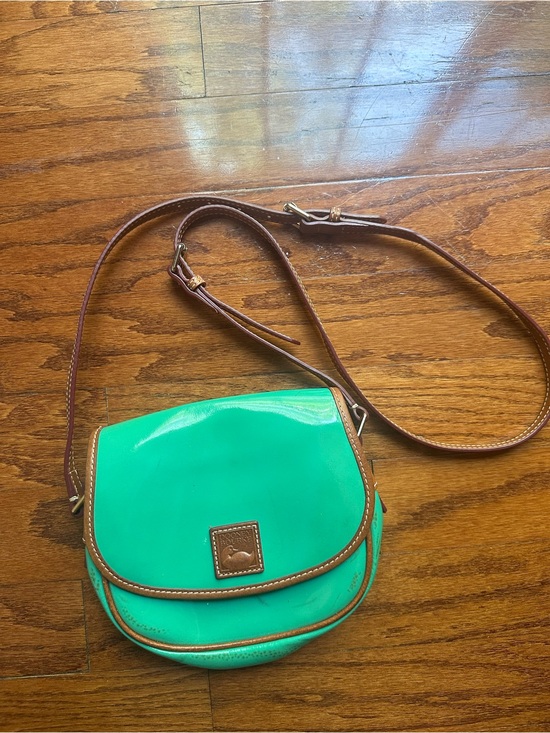 Dooney & Bourke Handbags - Dooney & Bourke Green Leather Crossbody with Brown Trim